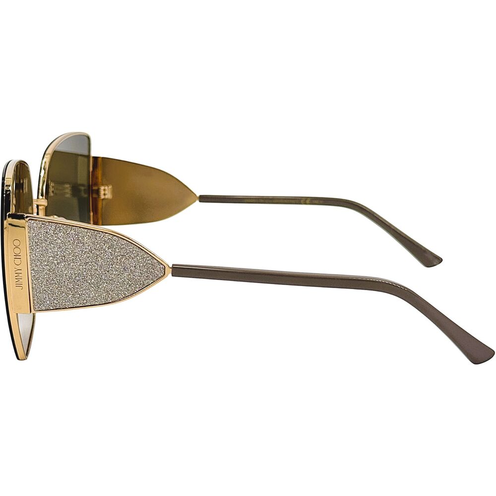 Jimmy Choo River S Womens Metal Sunglass 0763HA Gold Mud 61-16 Gray Gradnt Italy - Picture 4 of 5